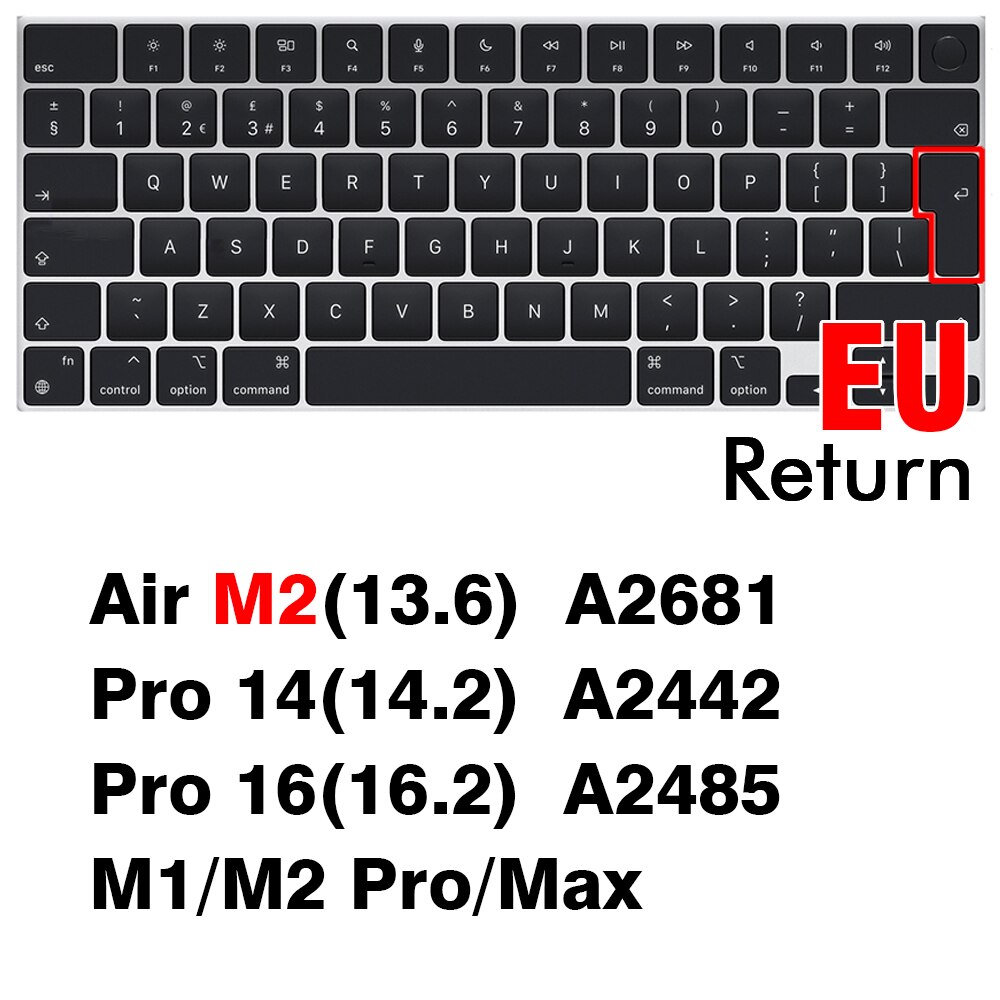 Pokrowiec na klawiaturę Macbook Air 13 M2 Pro 13 M1 Pro 14 16 Max silikonowe etui ochronne A2337 A2338 A2442 A2779 A2681 A2485: Złota
