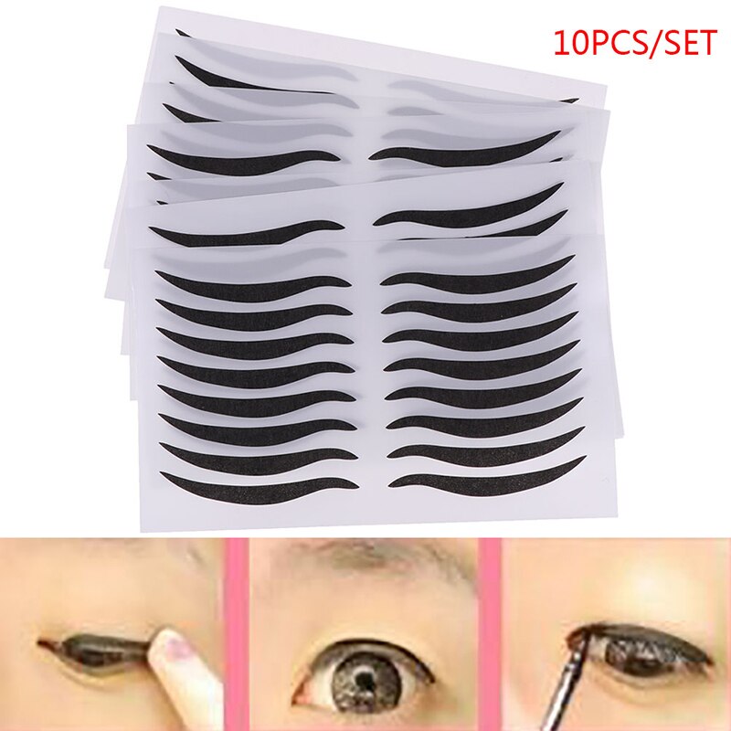 10Sheets Sexy Stijl Ogen Sticker Eyeliner Tape Beauty Eyeliner Sticker Make Tool Black Ooglidcorrectie Gereedschap