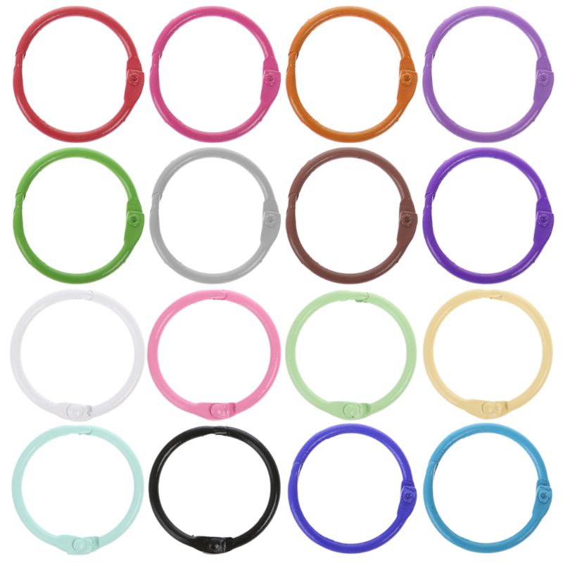 10pcs Metal Loose Leaf Binder Ring Book Hoops DIY Albums School Office Supplies Craft 30mm