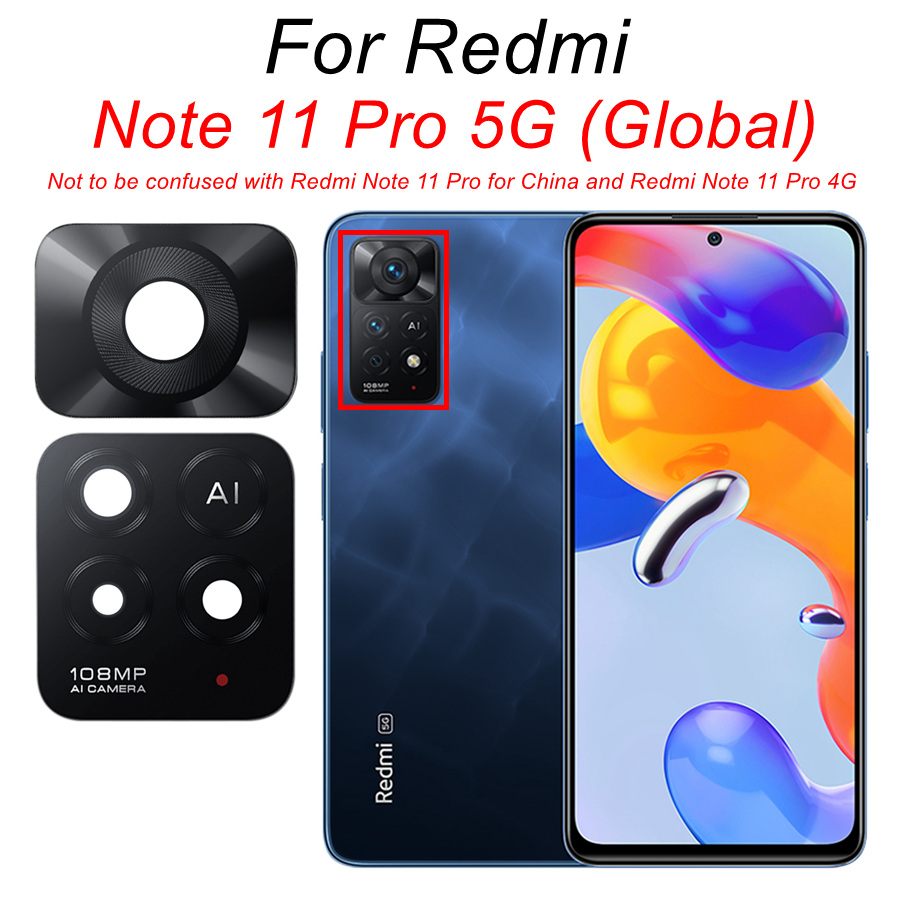 2 Stuks Hoofd Back Camera Glas Voor Xiaomi Redmi Note 11 Pro + Plus 5G Achteruitrijcamera Glas Lens cover Vervanging Voor Redmi Note 11T 11S