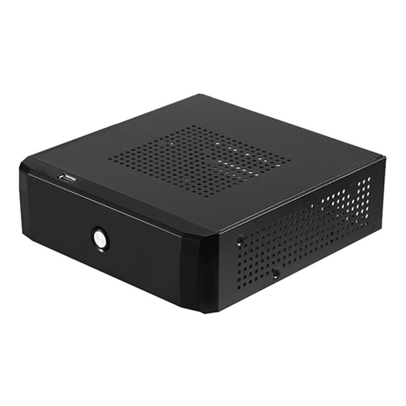 M01 Mini ITX Case with 84W 12V Power Supply Board HTPC Chassis Case USB2.0 ITX Enclosure Industrial Control Chassis