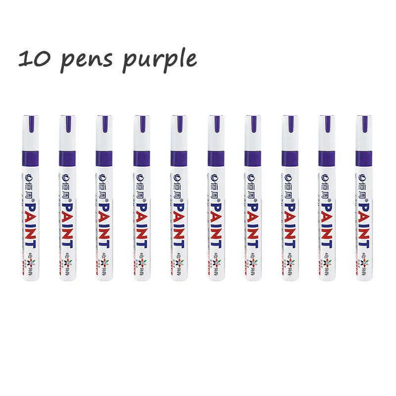 10 rotuladores permanentes, juego de marcadores de pintura de 12 colores, blanco, negro, azul, rojo, naranja, verde, azul, rosa, morado, café: Amarillo claro