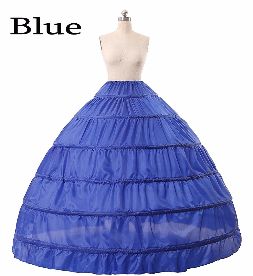 Jupon en Crinoline, accessoires de mariage, robe de bal, sous-jupe, 6 cerceaux, en Stock: Bleu