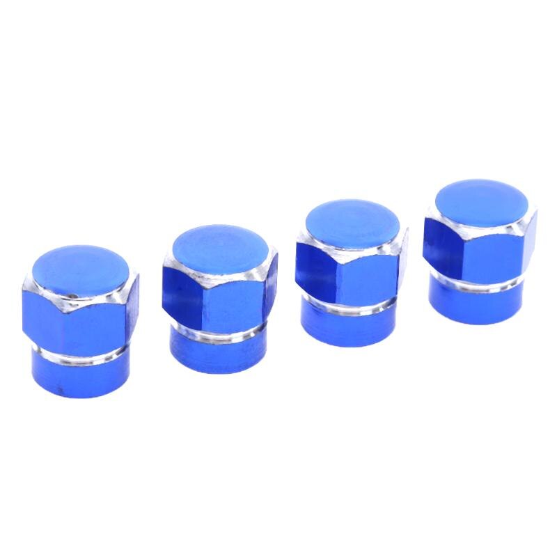 4 Stuks Aluminium Ventieldopjes Voertuig Wiel Caps Dust Covers Voor Motorfietsen Vrachtwagens Fietsen Wiel Banden Kleppen Accessoires: blue