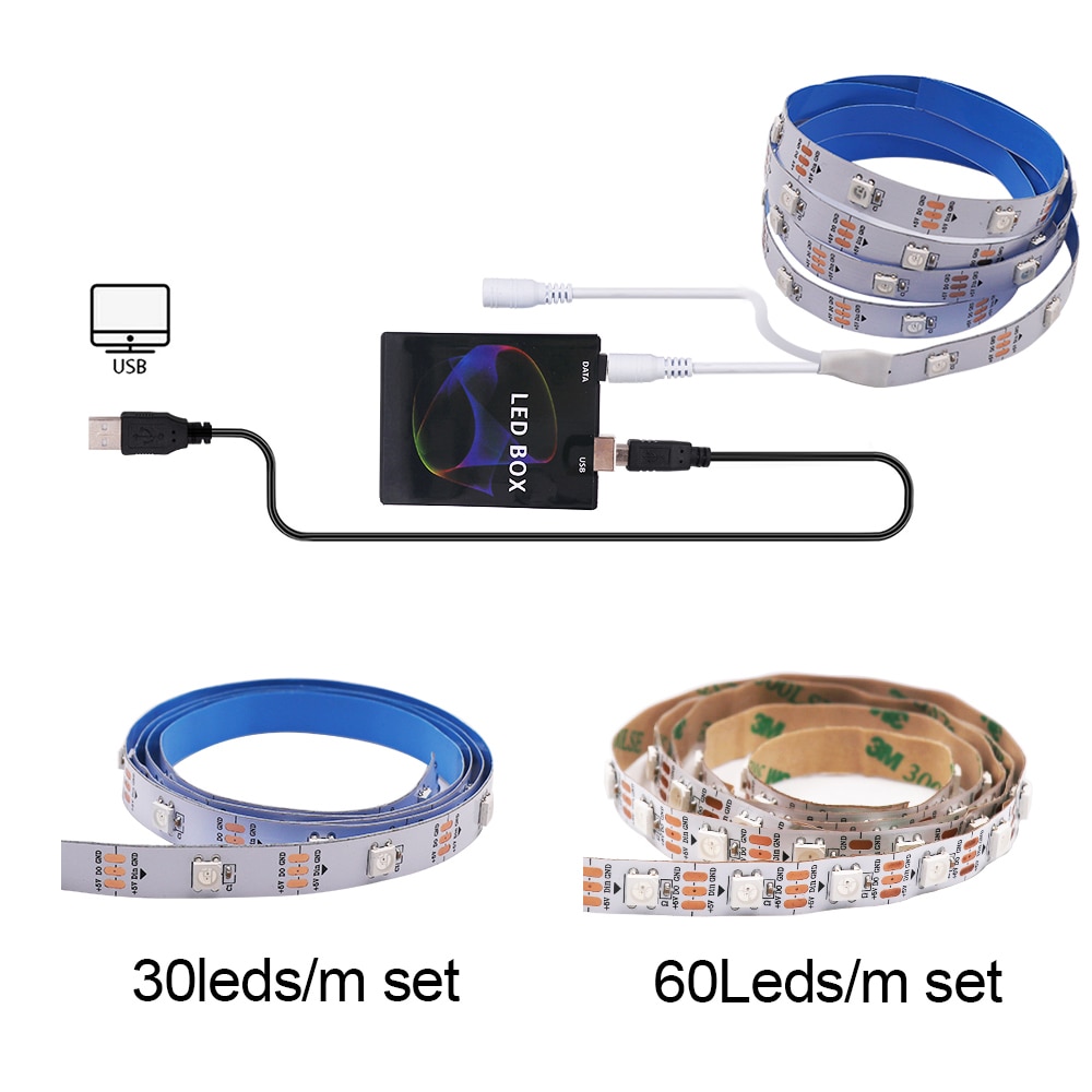 5V DIY TV USB LED Strip Ambient Controller HDTV Computer Monitor Backlight PC Dream Screen Light Box for Addressable LED Strip