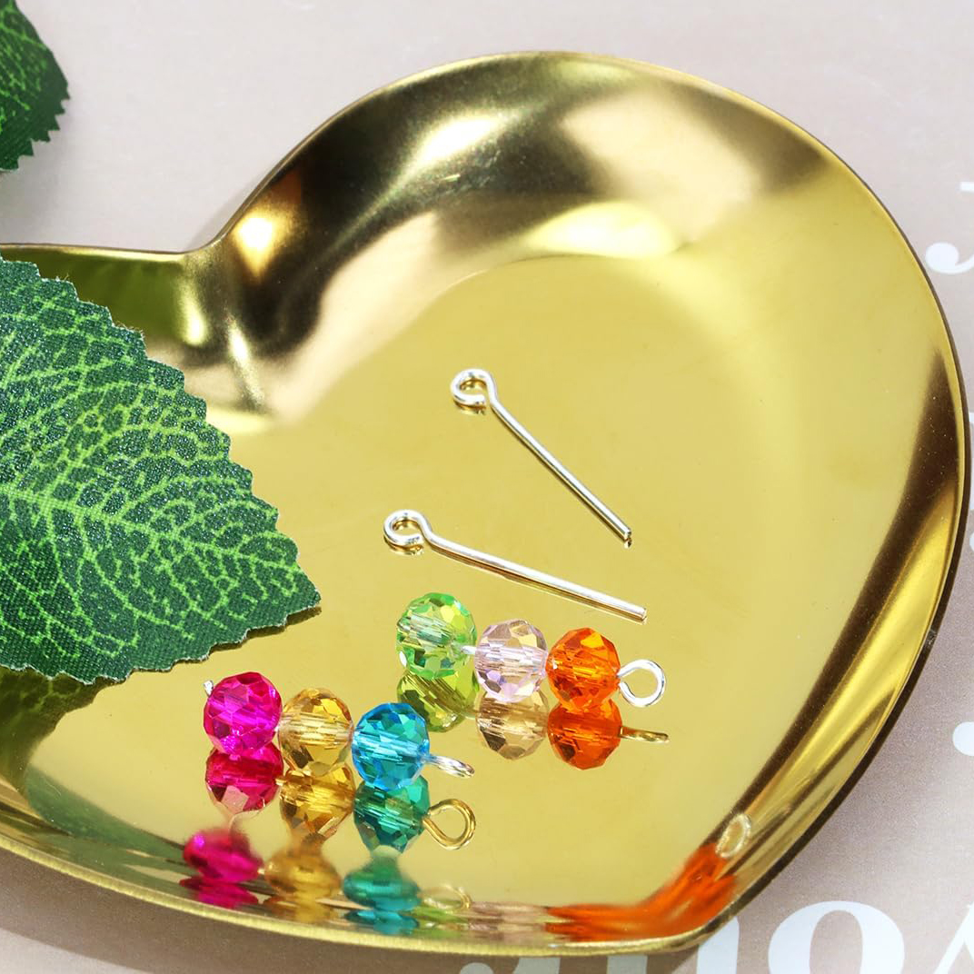 200 Uds 2,0 cm Mini alfileres de alambre de Metal rebordear pequeños alfileres de cabeza de ojo abierto agujas a granel para cuentas artesanales DIY