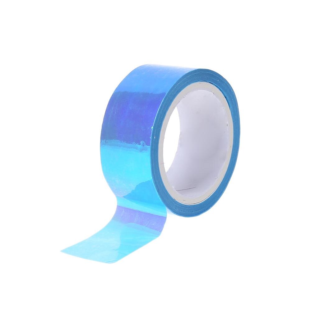 Ginástica rítmica decoração holográfica rg prismático glitter fita aros vara: Azul