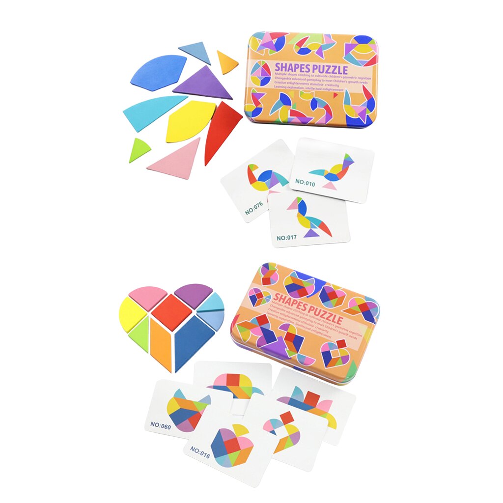 Tangram Puzzle 100 Patterns Shape Puzzles Jigsaw Stacking Game Develop Toy