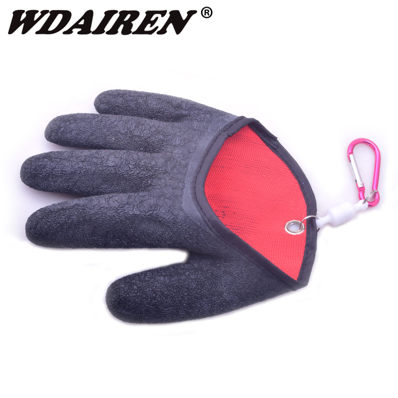 WDAIREN, guantes antideslizantes para pescar, resistentes al agua, de alambre PE tejido de látex, para pescar, guantes de mano derecha, herramientas de pesca, WD-076