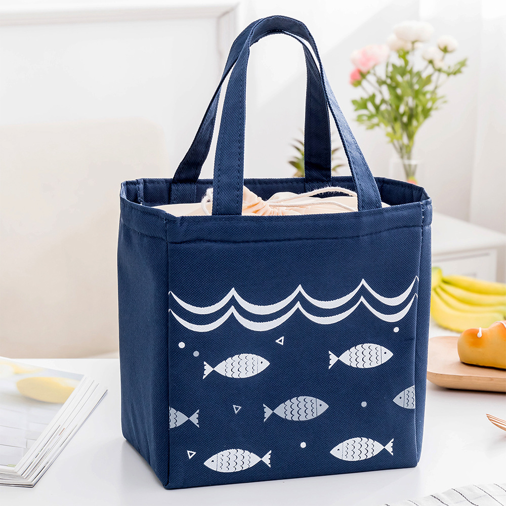 Lunch Bag Oxford Aluminum Thermal Insulated Lunch Box Keep Warm Cooler Bag for Picnic: Blue
