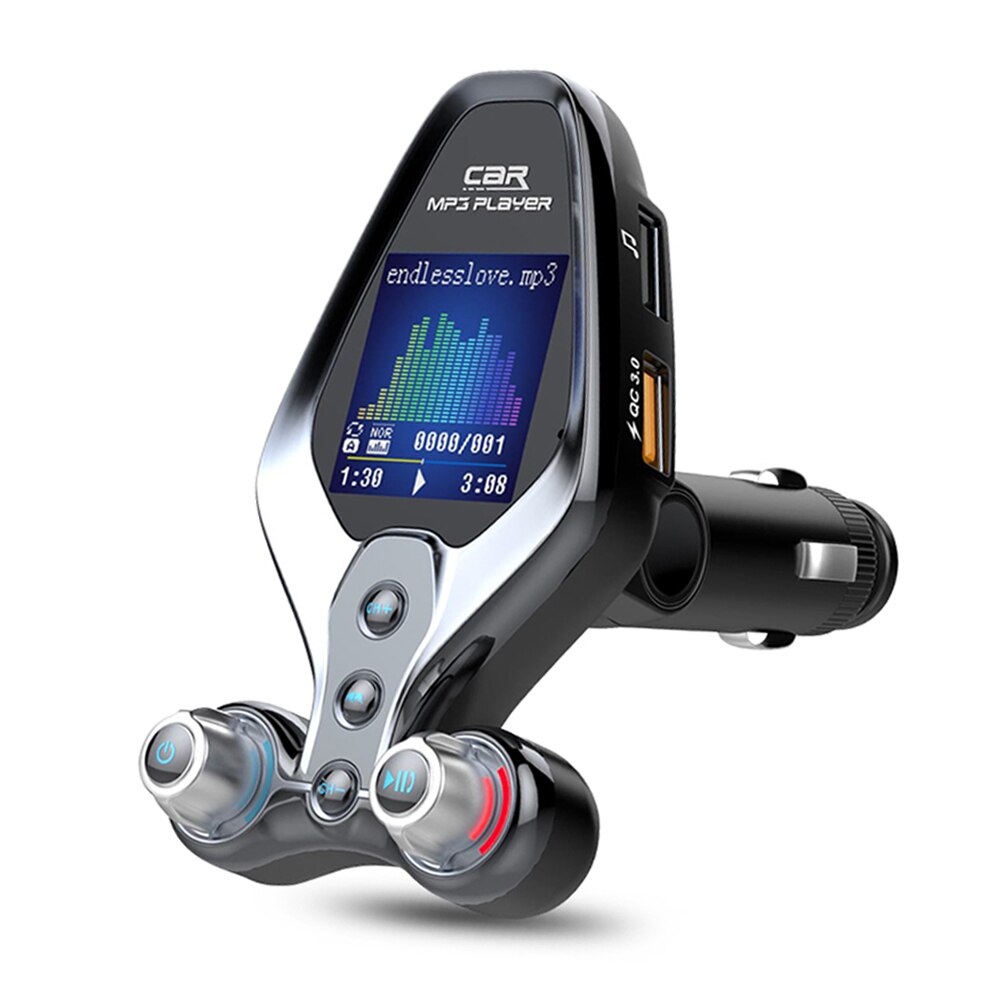 JINSERTA Bluetooth 5,0 FM Transmitter QC 3,0 Schnelle Ladegerät TF-Karte U Disk Auto Mp3 Player Musik ordner schalter AUX In Ausgang