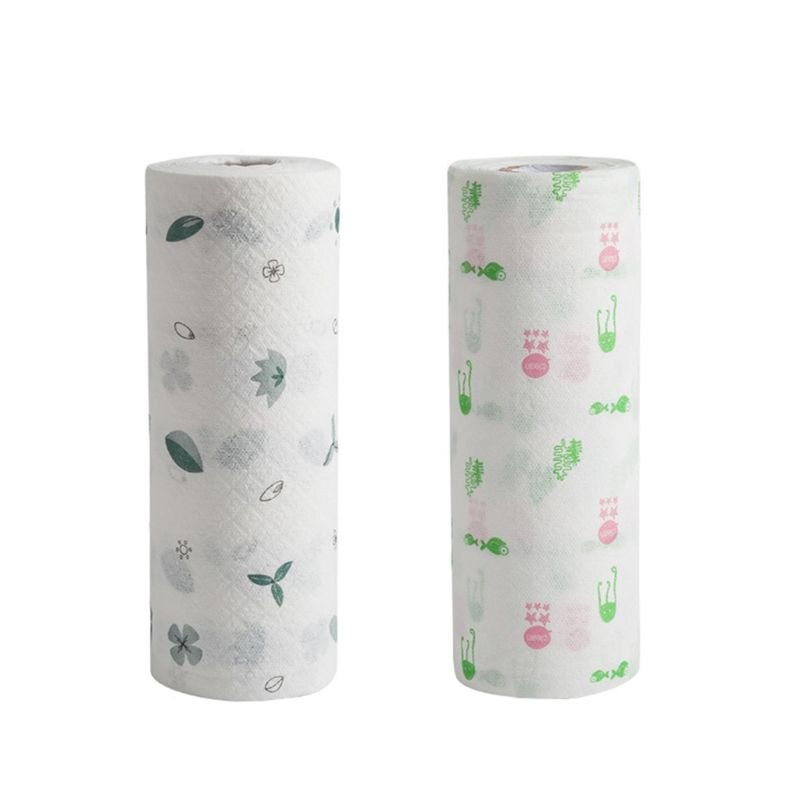 50 hojas/rollo de paños de cocina desechables paño de limpieza paño de cocina Multi pulpa de madera papel higiénico 2 capas
