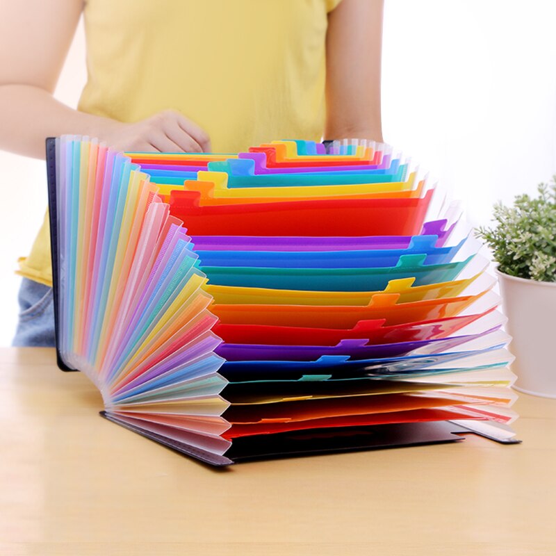 HWDID plastic A4/a4 expand document/file folder/organizer/case for documents/expanding/file foldable 24 pockets extension folder