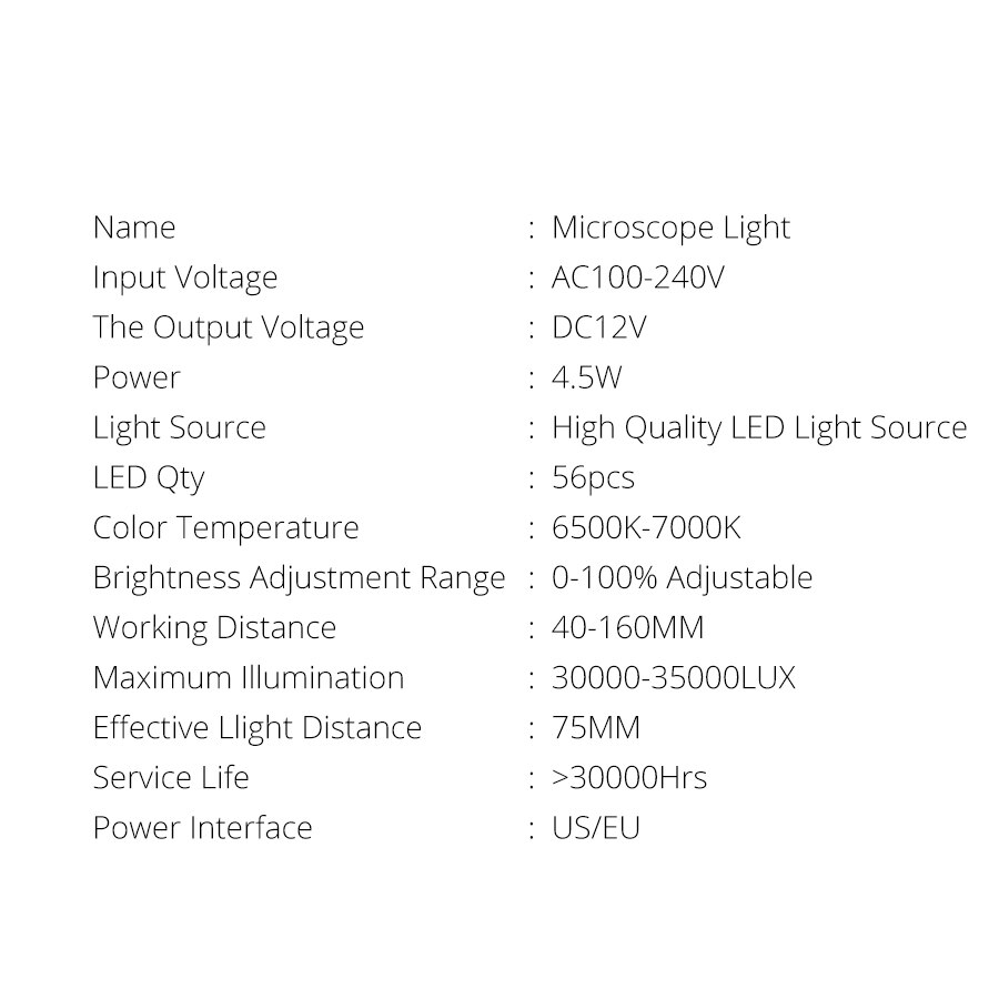 4.5W 100V-240V Adjustable Microscope LED Ring Light Lighting for Stereo Microscope Camera Magnifier Illuminator