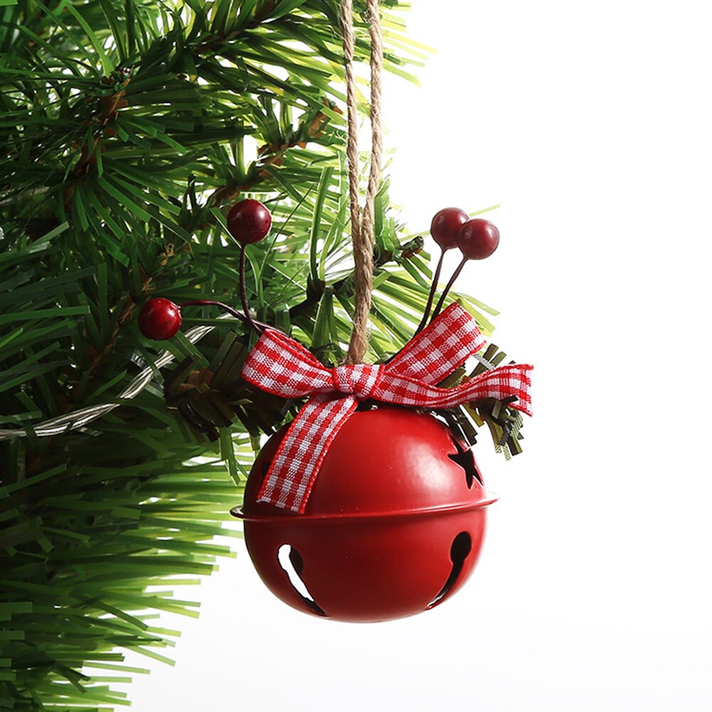 Christmas Bell Iron Xmas Tree Hanging Pendant Jingle Bell Painted Bells Red Green White Home Decoration Christmas Ornament: A2