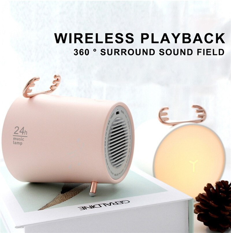 Bluetooth Speaker Multifunctional Wireless Intelligent Loudspeaker Box Voice Box Night Lamp for Birthday Christmas