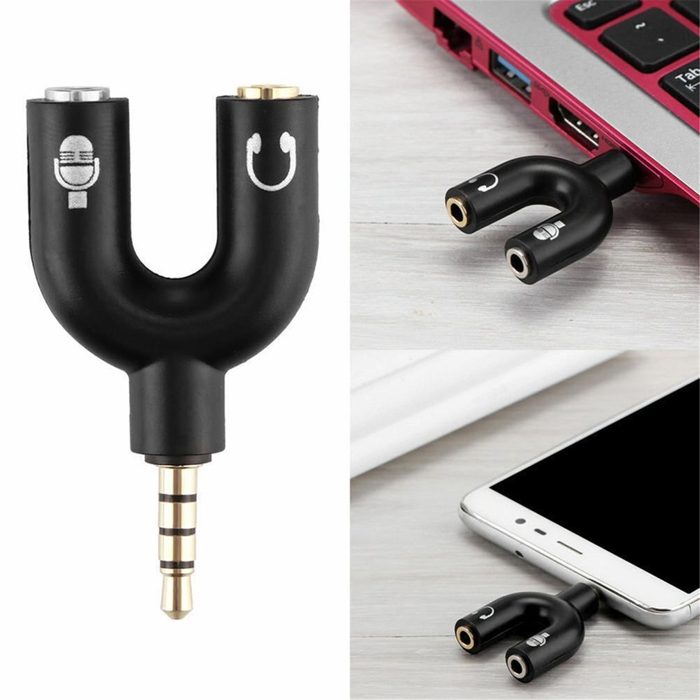 For Xbox One Adapter (TRRS) Headset Headphone Mic 2 to 1 Splitter for PS4 PC Laptop Ear Headset Headphone Audio Adapter