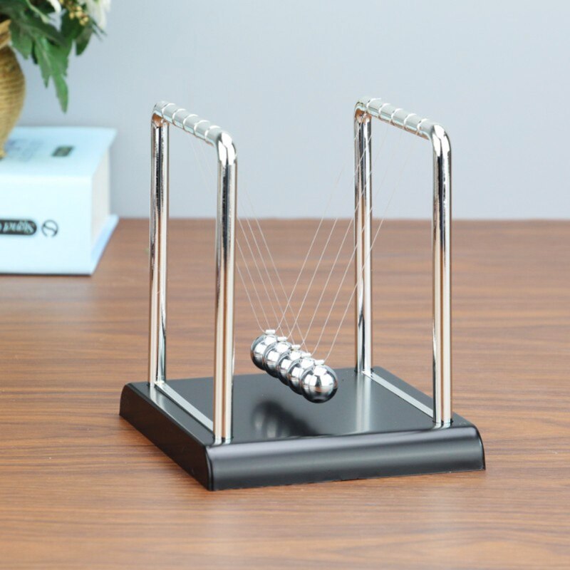 Y4UD Portable Newtons Cradle Balance Metal Ball Science Physic Toy Fingertip Fidget Swinging Ball Toy for Desktop Anti-stress