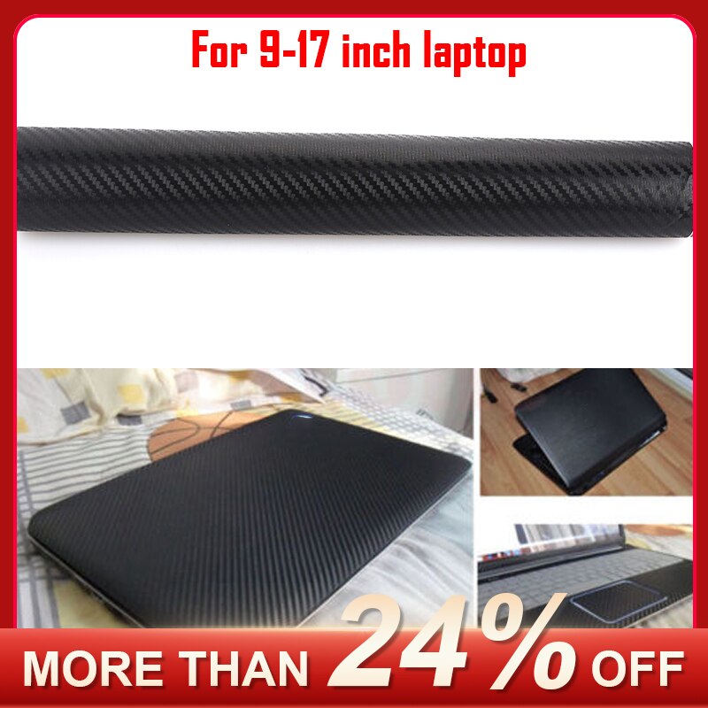 1pcs Universal Laptop Sticker 3D Carbon Fiber Film Durable Notebook Carbon Fibre Decal Laptop Skin Sticker Black 3D Decal