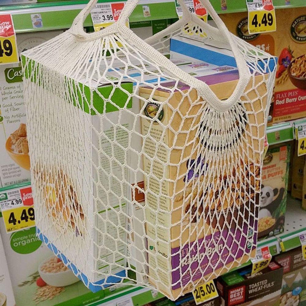 Mesh Boodschappentas Herbruikbare String Fruit Opslag Handtas Bakken Vrouwen Winkelen Mesh Netto Geweven Zak Winkel Kruidenier Draagtas