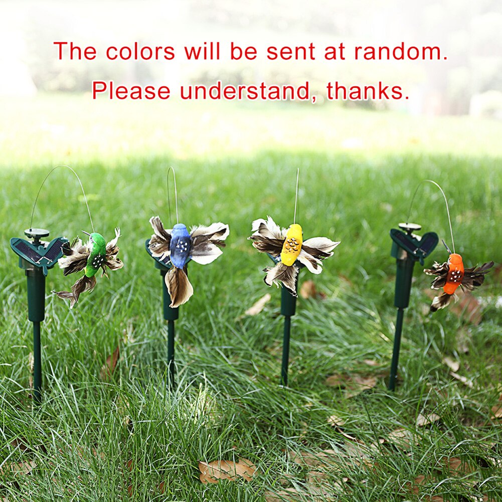 Solar Powered Artificial Flying Butterfly Hummingbird Lawn Stake Yard Art Ornament Outdoor Garden Simulation Decoration