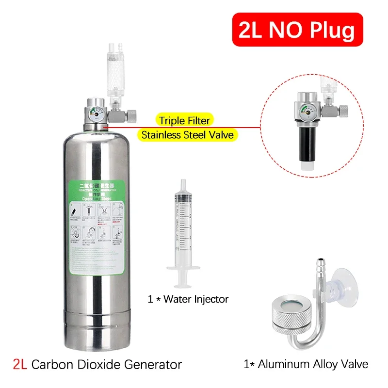 DIY Kooldioxide Reactor Kit Aquarium Fish Tank CO2 Generator RVS Cilinder Generator Systeem voor Aquatische Plant Vis: WHITE