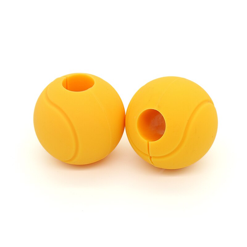 Silicone Gym Dumbbells Barbell Bar Thicken Weightlifting Non-Slip Hand Grip Ring Grippers Strength Training: 1 pair ball yellow