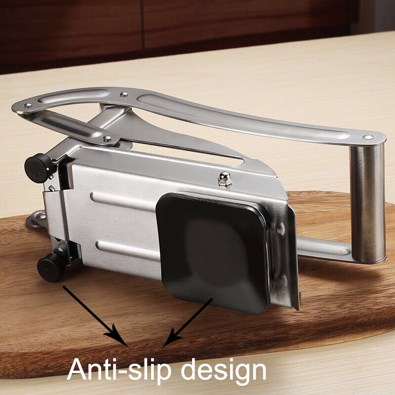 Home Kitchen Potato Chips Cutter Stainless Steel French Fries Slicer Potato Bar Dicer Commercial Potato Chips Maker Anti-slip