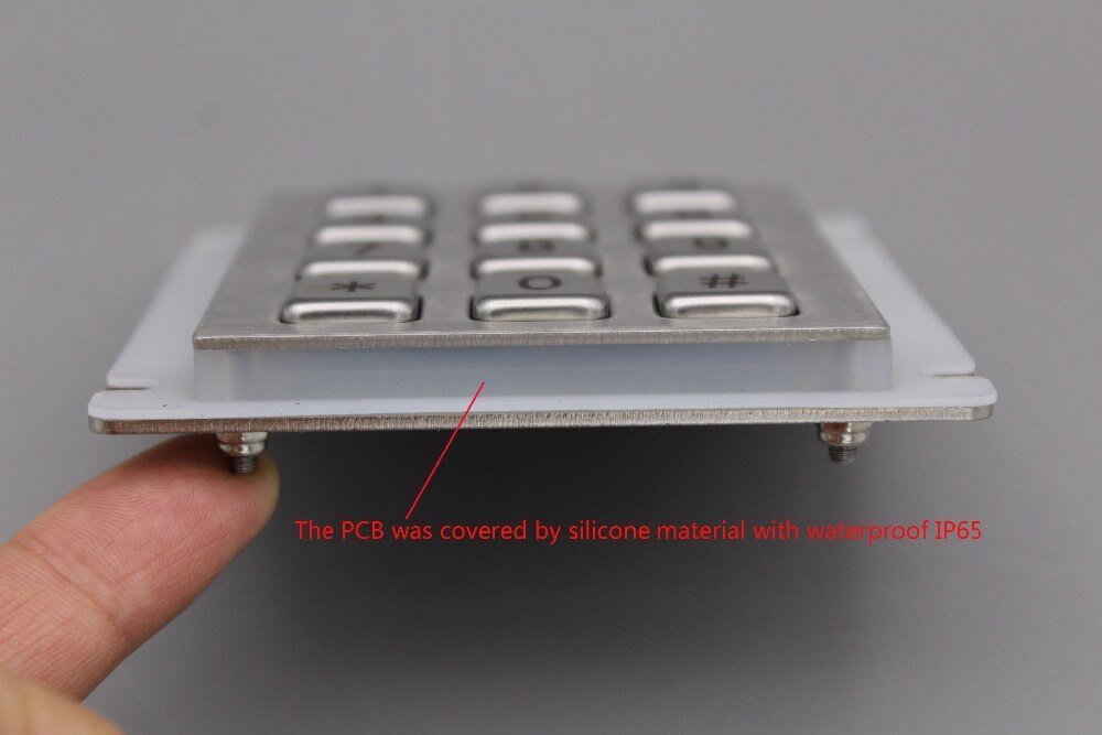 IP65 100% Waterproof outdoor keyboard Stainless Steel Industrial Keyboard With 12 keys Matrix Metal Keyboard Telephone Keypad