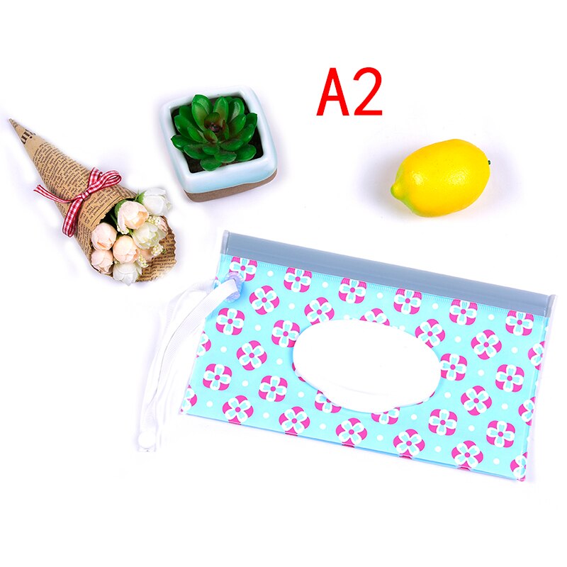1PC Eco-Friendly Baby Wipes Box Cleaning Wipes Carrying Bag Clamshell Snap Strap Wipe Container Case Wet Wipe Box: A2