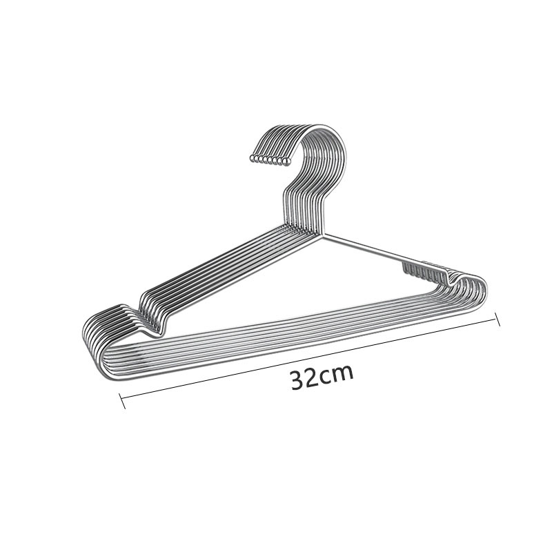 Cintre à vêtements en acier inoxydable, 10/20 pièces, organisateur de placard, porte-manteau antidérapant, support de séchage pour pantalons, garde-robe de rangement permettant de gagner de l'espace: XXL / Gris clair