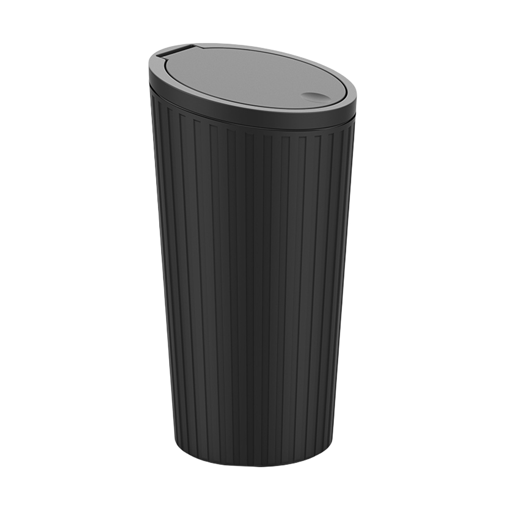 Bote de basura automático con portavasos, cesta, caja de almacenamiento Interior negra, compartimento para bote de basura multifunción para coche de gran capacidad: Naranja