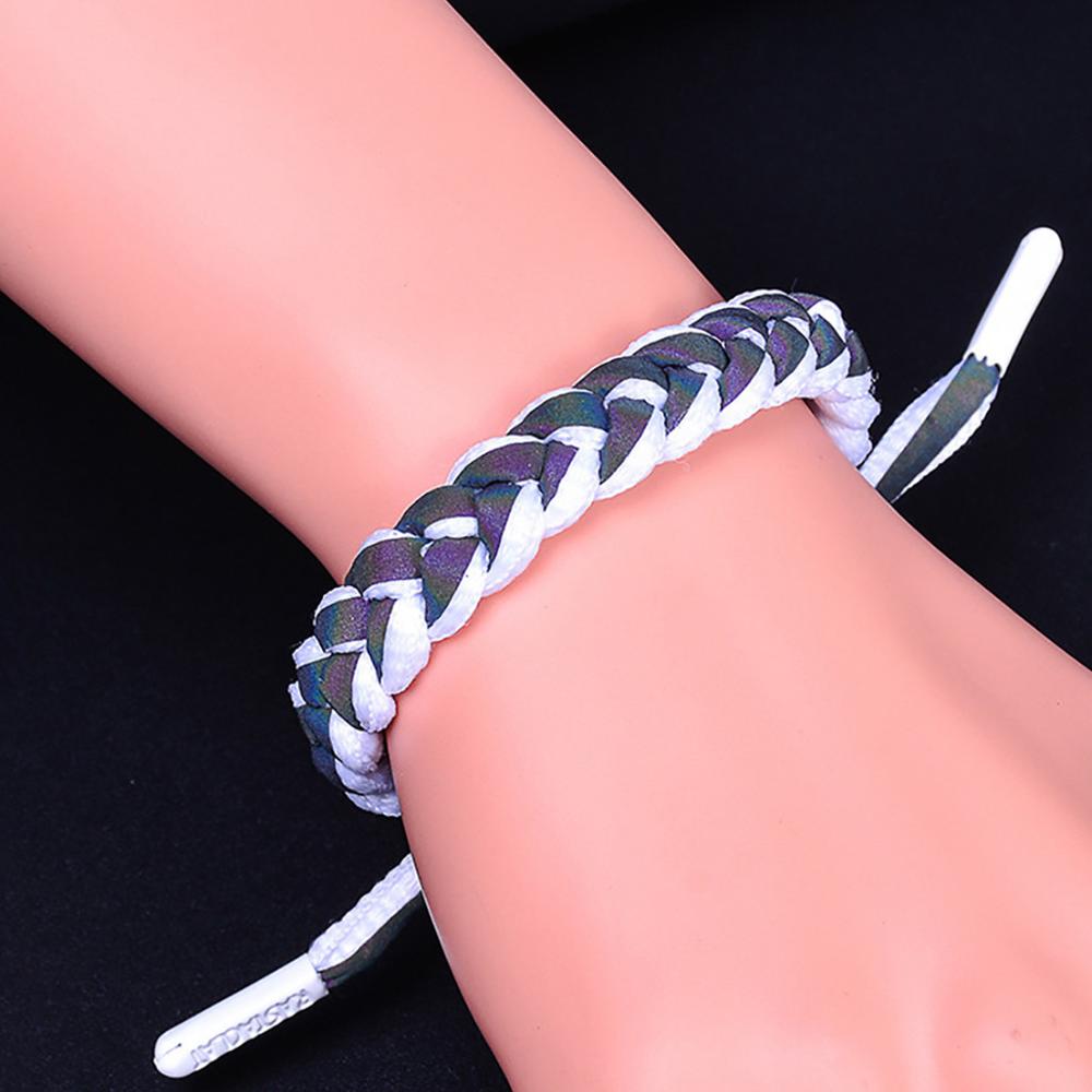 Reflektierende Armbinde Schnürsenkel Hand-betroffen Liebe Armbinde modisch Gradienten Fluoreszierende Paar Hand Seil Tragbare für Freunde