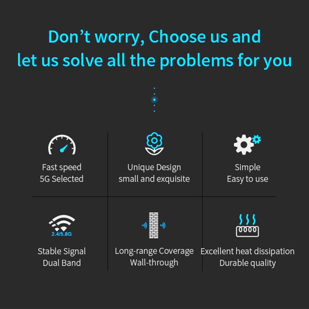 5Ghz WiFi Repeater Wireless Wifi Extender 1200Mbps Wi-Fi Amplifier 802.11N Long Range Wi fi Signal Booster 2.4G Wifi Repeater