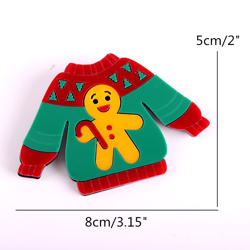Weihnachten zur Seite fahren Abzeichen Brosche für Frauen Tasche Stifte Lebkuchen Mann Schmuck Zubehör