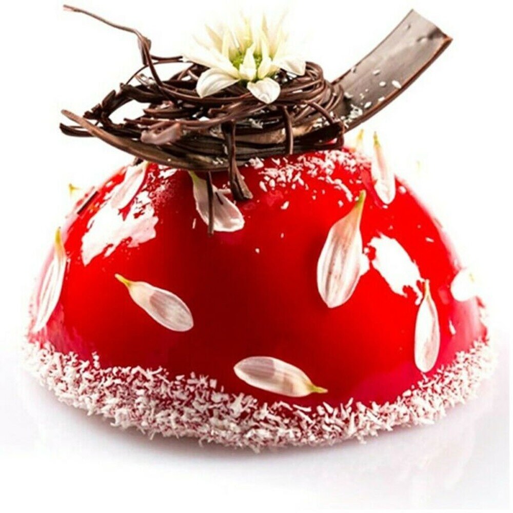 6 Cavity Half Ball Sphere Cake Silicone Mold Chocolate Cupcake Baking Pan Mould