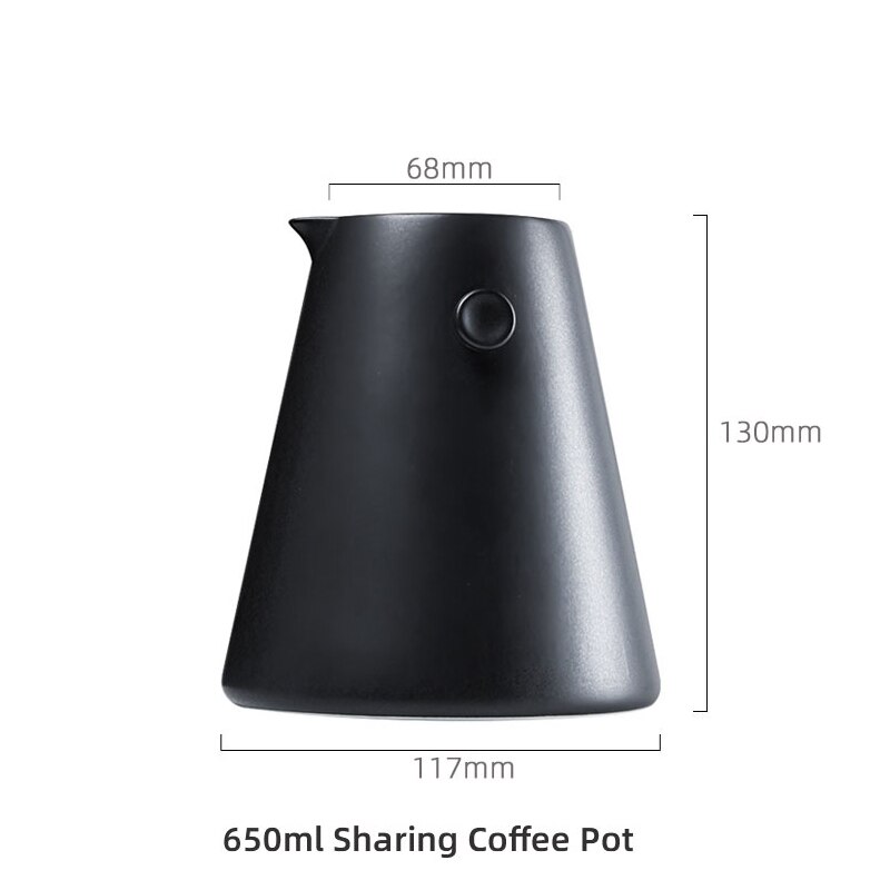 Ceramic Coffee Filter Set Hand Brew Coffee V60 Dripper 650ML Coffee Pot With Filter Cup Household Pour Over Coffee Maker: 1PCS Coffee pot
