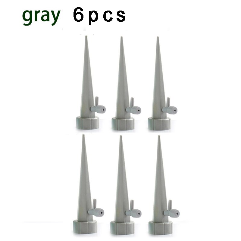 12 pièces Auto goutte à goutte arrosage arrosage jardin pour bouteille plantes ménagers jardinage eau goutteur kit système fleur Auto-abreuvoir: 6 pcs gray