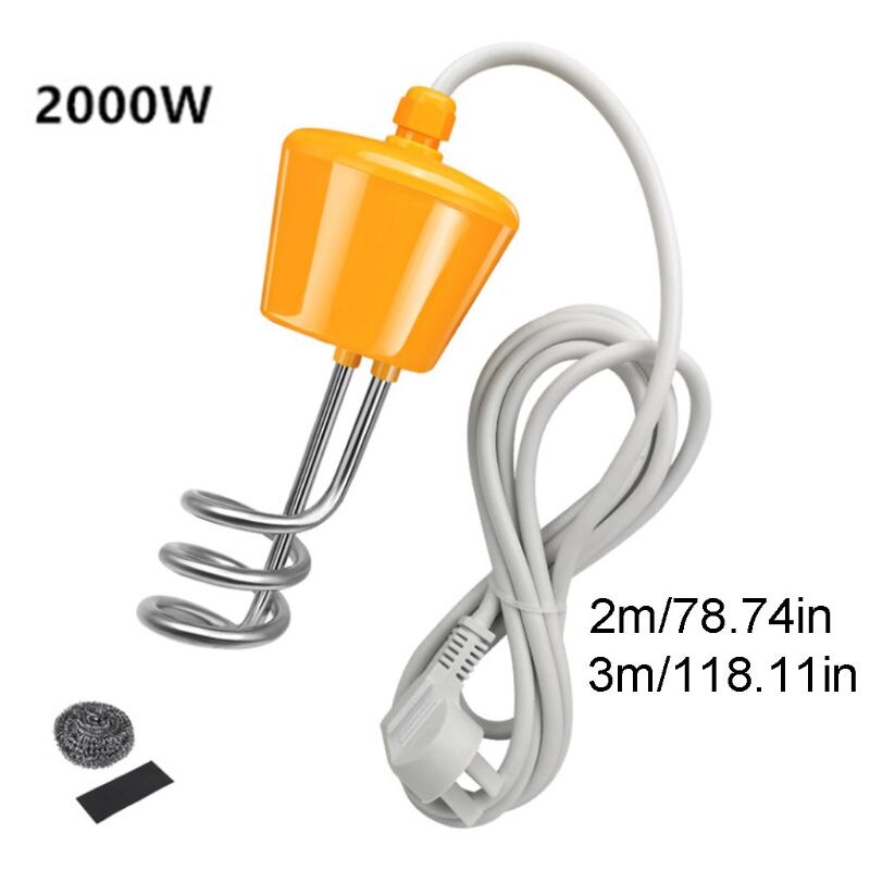 Household 2000W Electric Water Heater Floating Spiral Immersion Heating Stick J2HA