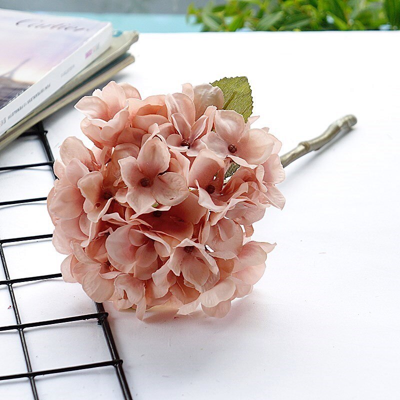 Blomsterarrangement british hortensia blomster boligindretning bryllup diy kunstige blomster: Lyserød bønnepasta
