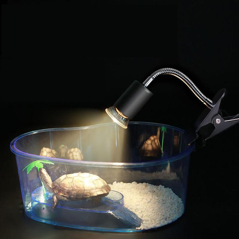 Flexible Reptile Lizard Turtle Basking Heat Light Lamp Holder UV Bulb Clip 360 Degrees Flexible Desk Lamp Holder