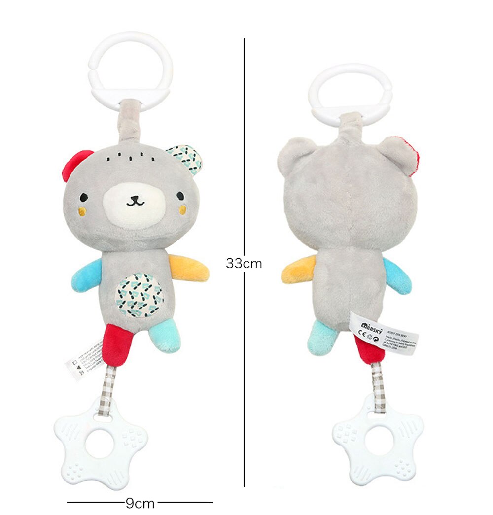 Montessori Rammelaars Dier Bed Bel Mobiles Peuter Speelgoed Crib Speelgoed Voor Kids Zachte Muzikale Educatief Pasgeboren Baby Rammelaars: SWJ003-GrizzlyBear