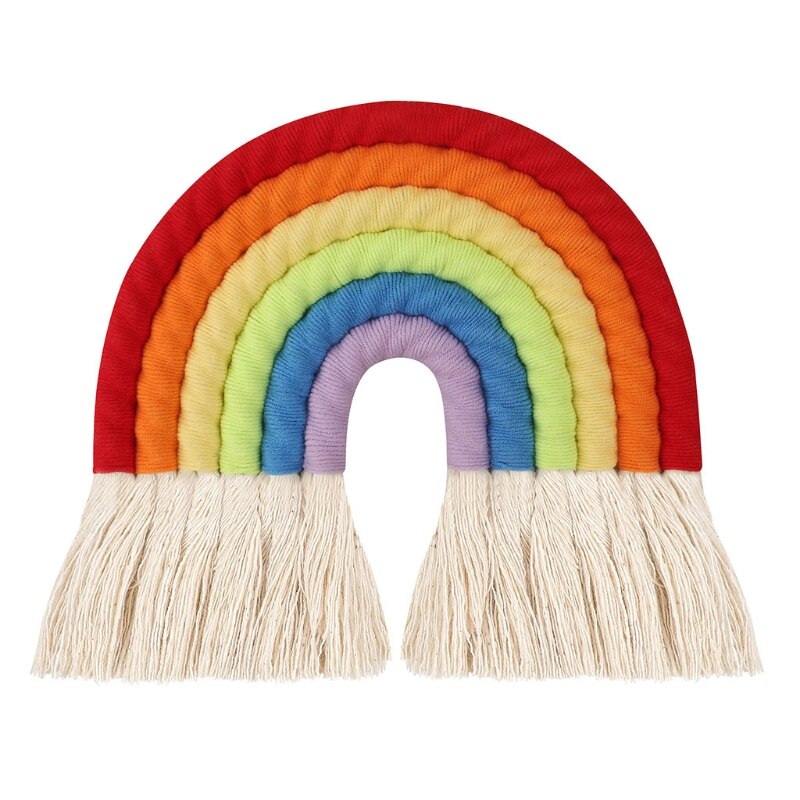 Nodic Stijl 8 Lijnen Hand Geweven Rainbow Macrame Wandtapijt Baby Jongens Baby Meisjes Kids Room Decor Muur Opknoping Decor speelgoed Home Decor: B 6 layers-20x24cm