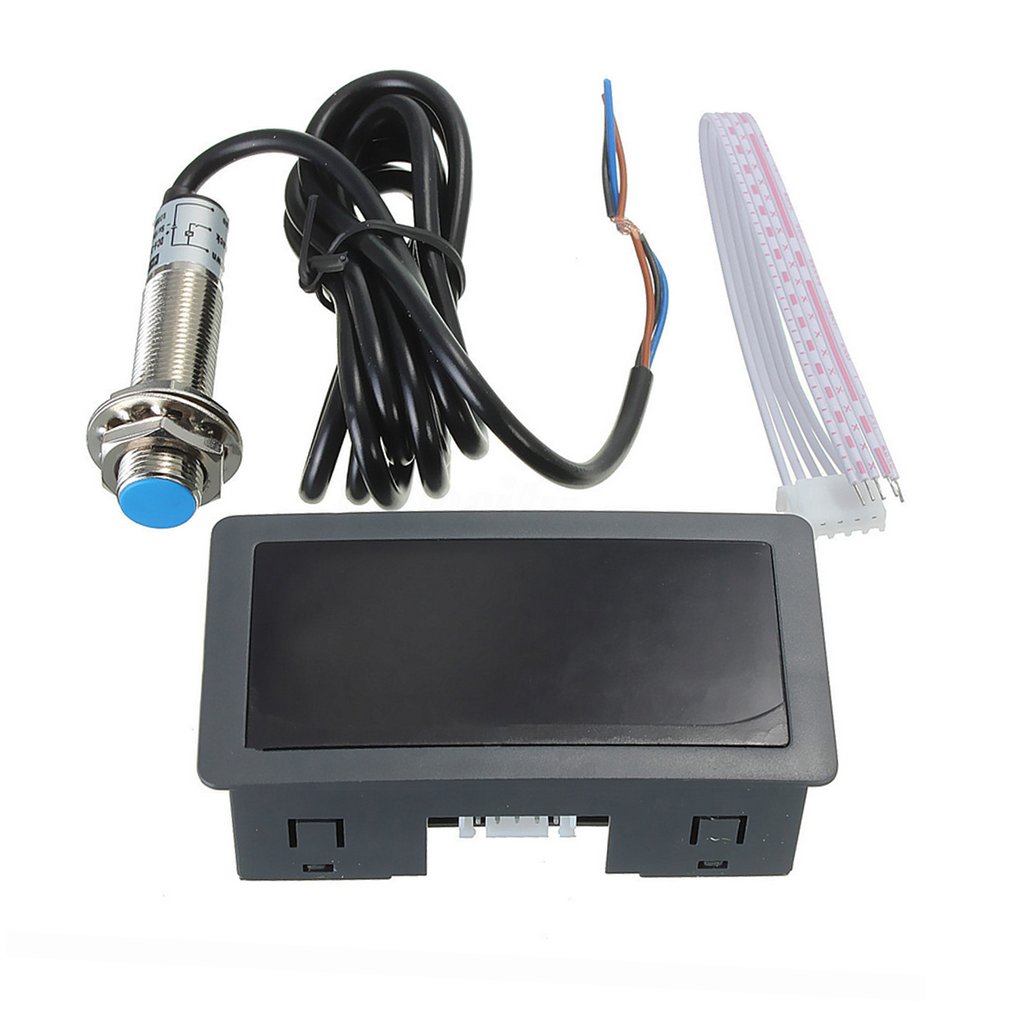 4 Digital LED Display Tachometer RPM Speed Meter High Precision Tachometer With Hall Proximity Switch Sensor NPN