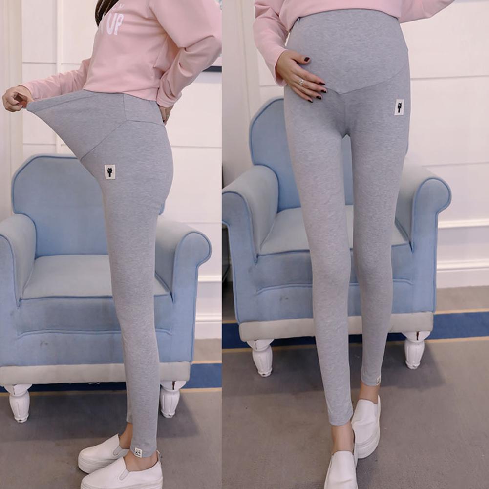Kidlove söt kattunge mönster buken stöd leggings byxor för gravid kvinna