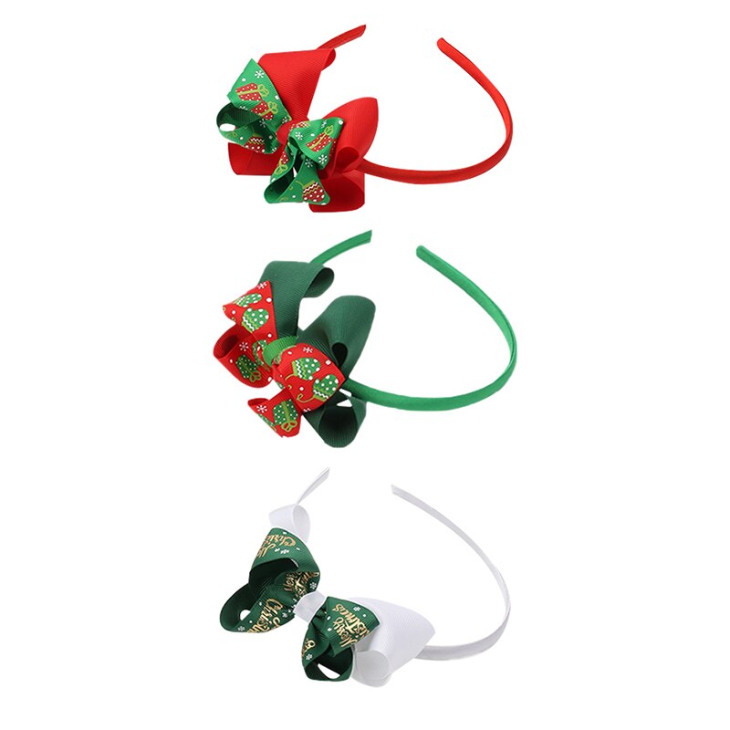 Lazos navideños para el cabello oaoeer, bandas para el pelo con estampado de doble capa, diademas para niñas, niños, encantadores accesorios navideños para cabello