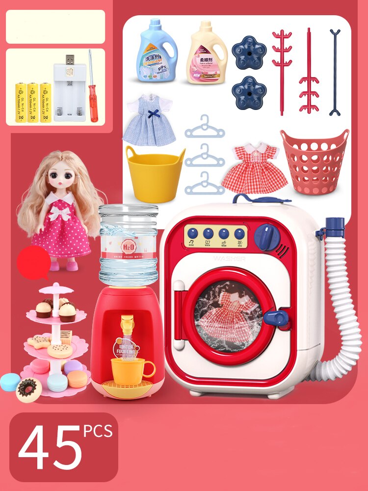 I bambini fingono di giocare a casa Set di giocattoli finta pulizia della casa simulazione lavatrice elettrodomestici lavori domestici Design giocattoli per bambini regalo: 005