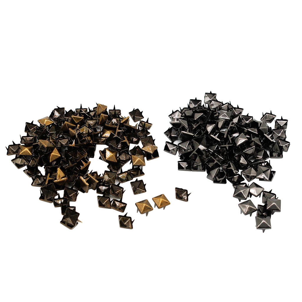 Ensemble de pointes de clou en métal | Pyramide carrée à rivets pour vêtements, sacs à dos à ceinture, chapeau jean décor de veste-10mm 100