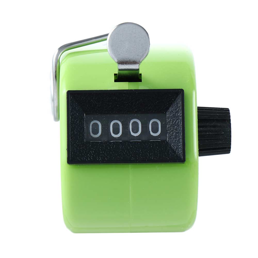 4 Digit Number Mini Hand Held Tally Counter Digital Golf Clicker Manual Training Counting Max 9999 Counter Measurement Tools: Green