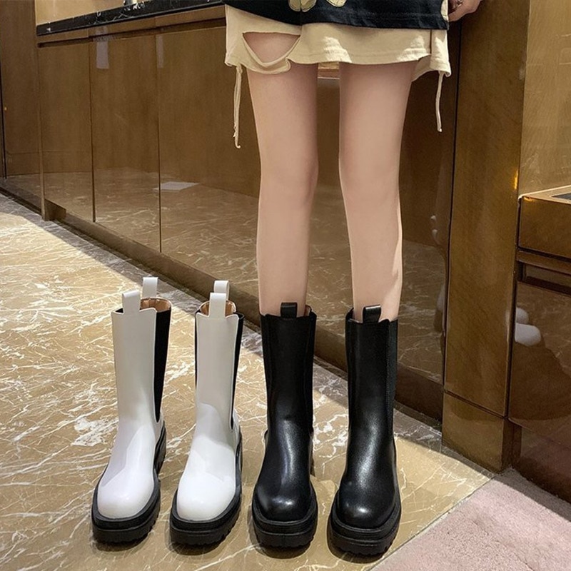 Women Chunky Heel Ankle Boots Woman Shoes Autumn Brand Chelsea Boots Female Platform Boots Lasdies Low High